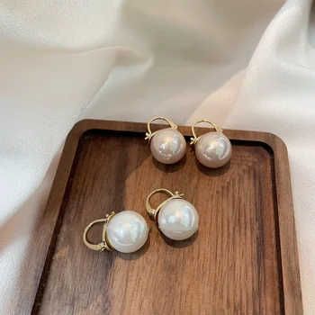 2023 Nauja miela perlų lankelio imitacija Auskarai moterims Aukso spalvos ausų lašas Minimalizmas Lankai Vestuvių pokylių mados papuošalai
