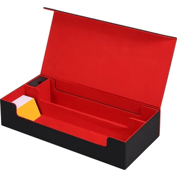 Deck Card Box Didelės talpos kortų kaladės dėžutėje telpa 550 kortų PU odinis kortų kaladės dėklas su nuimamu dėklu Strong Magnet Deck