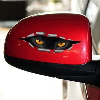 Dekoravimas Šaunus juodas 3D stilius Neperšlampami juokingi lipdukai Visi automobilių priedai Žvilgčiojantis automobilio lipdukas Katės akių lipdukas