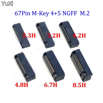 YUXI 1PCS M.2 Jungtis 67P M RAKTAS NGFF sąsajos lizdas SSD lizdas H = 2.3 / 3.2 / 4.2 / 4.8 / 6.7 / 8.5 M.2 SSD lizdas NGFF lizdas