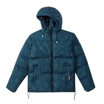 Žiema Vyriškas medvilninis paltas su gobtuvu Storas šiltas Parka gatvės apranga Medvilniniai burbuliniai paltai Vyriški